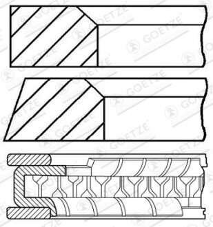 Кольца поршневые goetze GOETZE ENGINE 08-306811-00