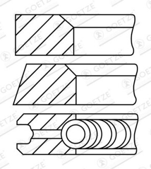 Комплект кілець поршневих GOETZE ENGINE 08-322400-10