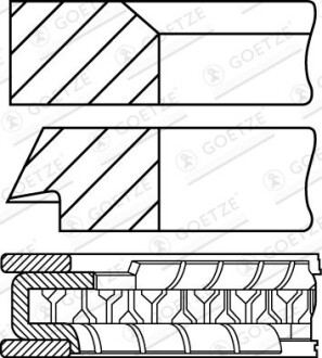 Кольца поршневые GOETZE ENGINE 08-336300-10 (фото 1)