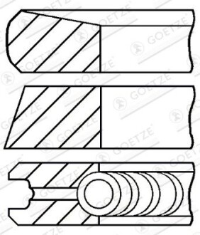 Кольца поршневые GOETZE ENGINE 08-374000-00