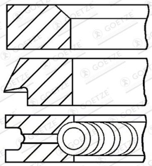 Кольца поршневые GOETZE ENGINE 08-393600-00