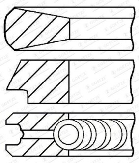 Комплект колец на поршень GOETZE ENGINE 08-424008-00