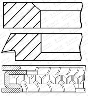 Комплект кілець на поршень GOETZE ENGINE 08-424800-10 (фото 1)