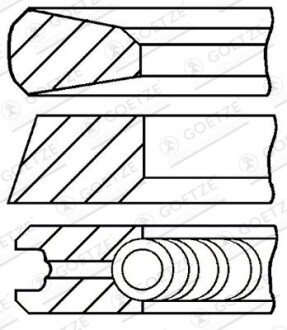 Кольца поршневые mb GOETZE ENGINE 08-427407-00