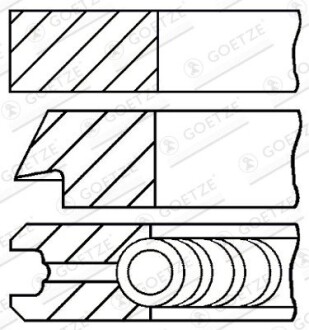 Комплект кілець на поршень GOETZE ENGINE 08-432200-00