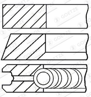 Комплект колец на поршень GOETZE ENGINE 08-433000-00