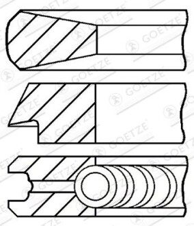 Комплект колец на поршень GOETZE ENGINE 08-433607-00