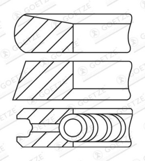 Кольца поршневые GOETZE ENGINE 08-435200-10