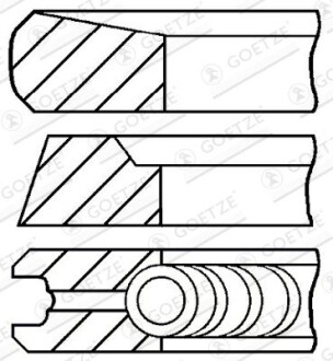 Комплект кілець на поршень GOETZE ENGINE 08-436107-00 (фото 1)