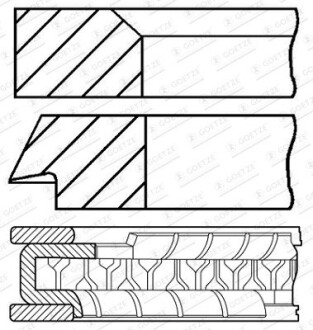 Кольца поршневые GOETZE ENGINE 08-444800-00 (фото 1)