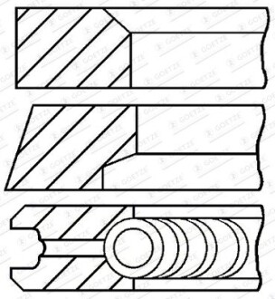 Кольца поршневые GOETZE ENGINE 08-445105-00