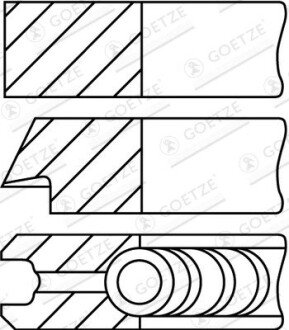 Комплект кілець поршневих з 3 шт. GOETZE ENGINE 08-449707-00