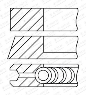 Кільця поршневі GOETZE ENGINE 08-451400-00