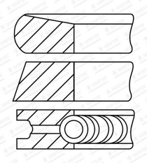 Комплект кілець на поршень GOETZE ENGINE 08-452000-00