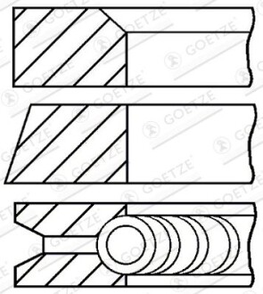 Кольца поршневые 1,0/1,3/1,4 3f/aal/aau/abd/aev GOETZE ENGINE 08-502207-00