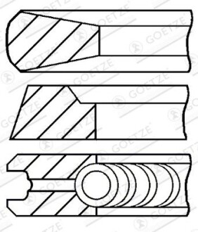 Кольца поршневые GOETZE ENGINE 08-740311-00 (фото 1)