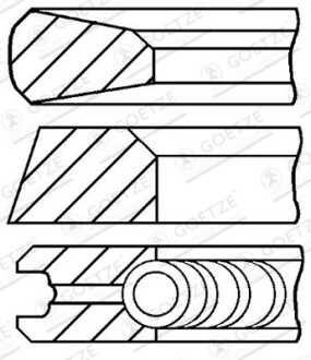 Комплект колец на поршень GOETZE ENGINE 08-784800-00