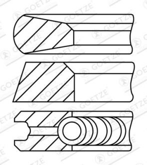 Комплект кілець на поршень GOETZE ENGINE 08-784800-10