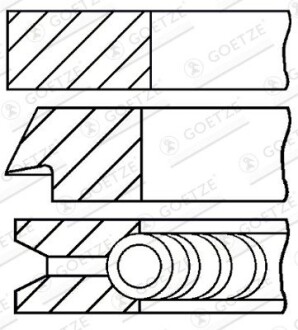 Комплект кілець на поршень GOETZE ENGINE 08-786500-00