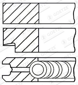 Комплект кілець на поршень GOETZE ENGINE 08-786600-00