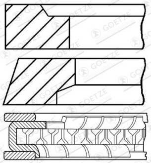 Комплект колец на поршень GOETZE ENGINE 08-786800-00