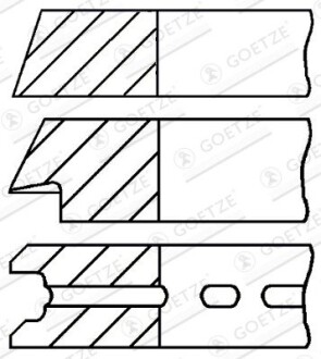 Комплект поршневых колец 0.50 GOETZE ENGINE 08-990707-00