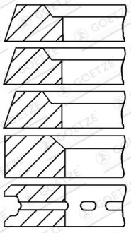 Кольца поршневые GOETZE ENGINE 08-990807-00