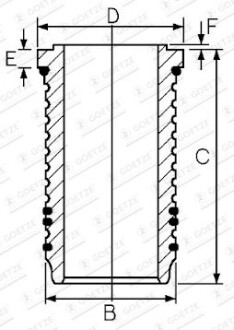 Гільза циліндра двигуна GOETZE ENGINE 15-676420-00