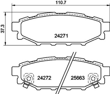 Тормозные колодки зад. subaru forester/legacy iv 03- HELLA 8DB355012-261