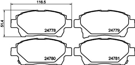 Колодки гальмівні дискові комплект; передн. HELLA 8DB355014601