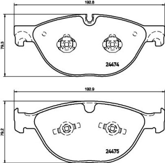 Колодки гальмівні дискові комплект; передн. HELLA 8DB355015701