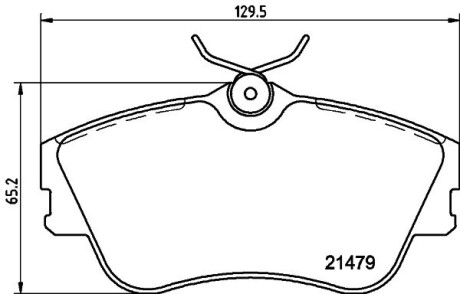 Тормозные колодки перед T4 1.9TD/2.4D >99 (R15)(невент.диск) HELLA 8DB355018-071