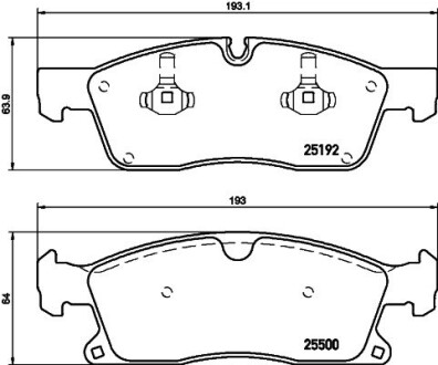 Гальмівні колодки перед. DB M-class (W166) 2.1D-6.4i 10-/Jepp Grand Cherokee IV HELLA 8DB 355 019-701