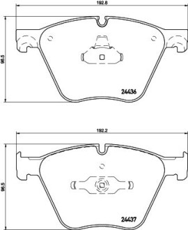 Гальмівні колодки дискові перед. BMW 5GT, 7 F01 09.09- HELLA 8DB 355 020-121 (фото 1)