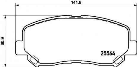 Гальмівні колодки дискові перед. Mazda Cx-5 2.0/2.2D/2.5 11.11- HELLA 8DB 355 020-511 (фото 1)