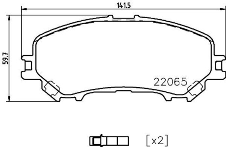 Гальмівні колодки пер. X-TRAIL 14- HELLA 8DB 355 021-861