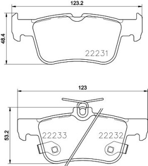 Гальмівні колодки Ford Galaxy, Mondeo V, S-Max Ford Usa Fusion Lincoln Mkz 1.0-3.5 09.06- HELLA 8DB 355 023-301 (фото 1)