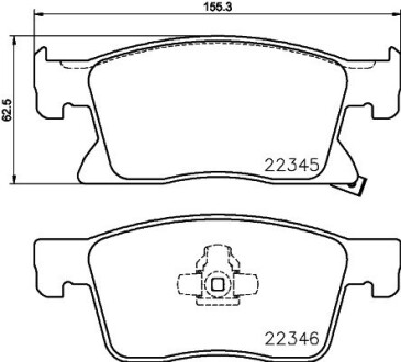 Гальмівнi колодки дисковi перед. Opel Astra K 1.0-1.6D 06.15- HELLA 8DB 355 024-781