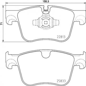 CITROEN К-т передніх гальмівних колодок CITROEN BERLINGO, BERLINGO/MINIVAN, C4 GRAND PICASSO II, C4 PICASSO II, C4 SPACETOURER, C5 AIRCROSS DS DS 7 OPEL COMBO TOUR / LIFE, HELLA 8DB 355 036-491 (фото 1)