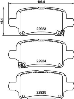 OPEL гальмівний колодки задні INSIGNIA B 17- HELLA 8DB 355 037-721 (фото 1)