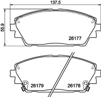 Тормозные колодки передние HELLA 8DB355040271