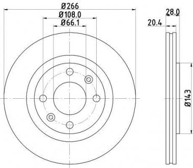 Citroen диск гальмівний передн. Berlingo 96-02 HELLA 8DD 355 102-051 (фото 1)