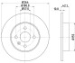 Диск гальмівний зад. 264x10x42.2 Opel Meriva 1.6I 16V, 1.7DTI/CDTI, 1.8 03.05- HELLA 8DD 355 110-271 (фото 4)