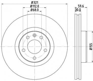 Тормозной диск зад. A6 04-11 (PRO) HELLA 8DD355111-141 (фото 1)