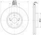 PRO TOYOTA Гальмівний диск передн. AVENSIS 1.6, 1.8, 2.0 03- HELLA 8DD 355 111-631 (фото 4)