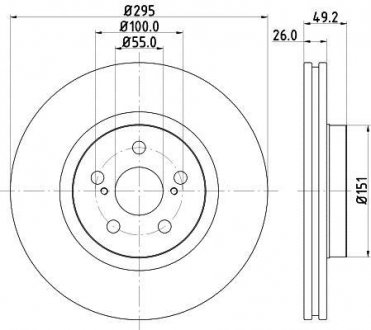 Тормозной диск перед. avensis t25 04- HELLA 8DD 355 111-651