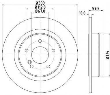 DB Диск тормозной задн.W204 HELLA 8DD 355 114-211