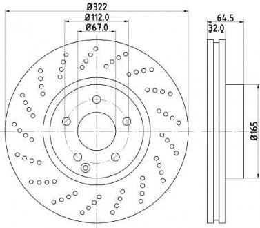 Тормозной диск перед. w204/w212/c207 1.8-3.5 HELLA 8DD355114-231
