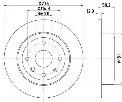 Тормозной диск зад. epica 05- 2.0-2.5 (pro) HELLA 8DD355116-991 (фото 1)