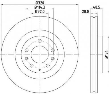 Тормозной диск перед. cx7/cx9 07- 2.2-3.7 (pro) HELLA 8DD 355 118-201 (фото 1)